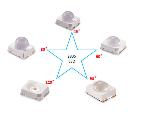 2835 IR LED 칩 다이오드 850nm 30도 60도 각도 렌즈 카메라