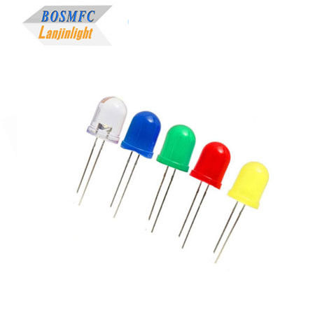 8mm 10mm 뚫린 구멍 LED 슈퍼 밝은, F10 램프 단일 다이오드 LED 공장 판매
