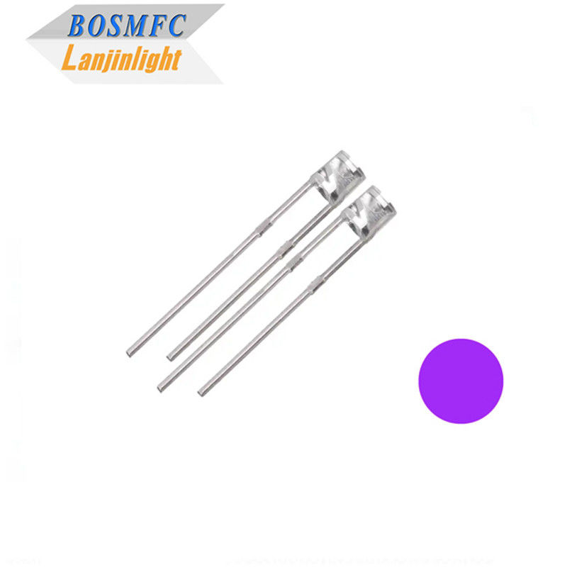 플래트 톱 UV LED 칩 다이오드 3mm Through Hole 365nm 보석 탐지
