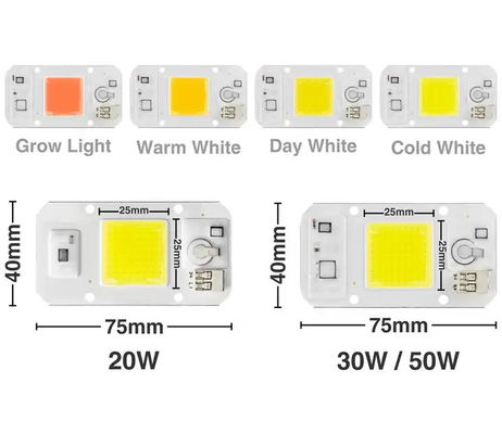 따뜻한 흰색 식물 COB 전력 LED 20W 50W 성장 빛에 대한 높은 뤼멘